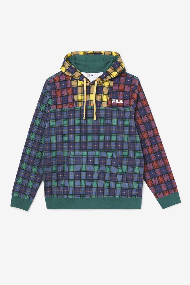 Fila Hoodie Dorm Plaid Mens Navy - India YGM-543602